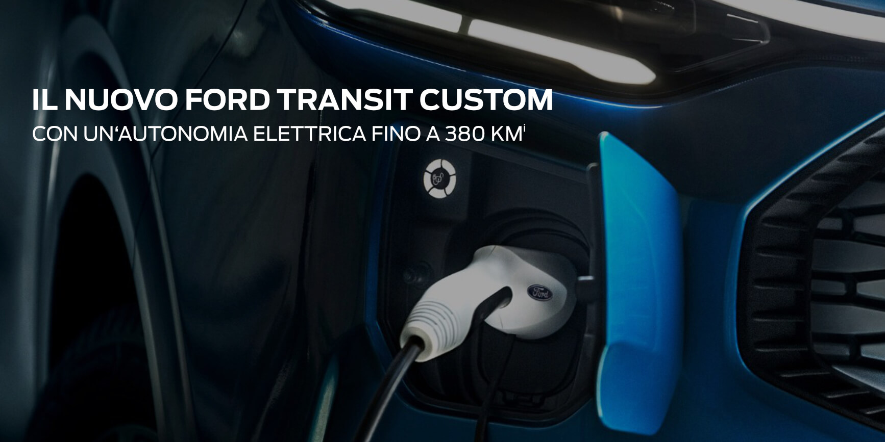 Ricarica Ford E-Transit blu